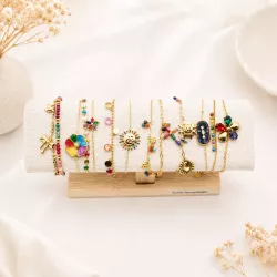 copy of Pack de 12 bracelets acier - argenté noir